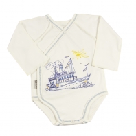  Боди на запах с печатью 907/3153-ИО детская одежда от производителя ТМ БОВЕБУМ