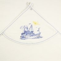  Полотенце кремовое "Корабль" с уголком детская одежда от производителя ТМ БОВЕБУМ