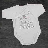  Боди на запах с печатью 907/3112-ИО детская одежда от производителя ТМ БОВЕБУМ