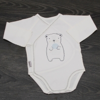  Боди на запах с печатью 907/3108-ИО детская одежда от производителя ТМ БОВЕБУМ